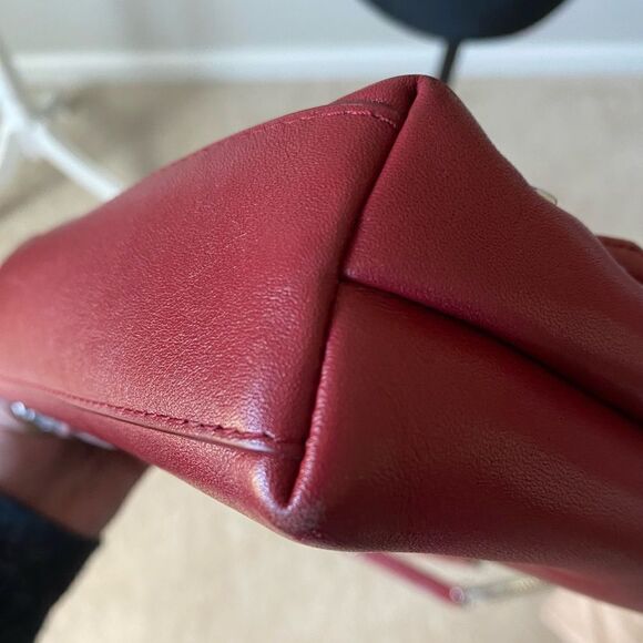 Rebecca Minkoff Heart Studded Red Quilted Leather Adjustable Crossbody Bag - Picture 10 of 13